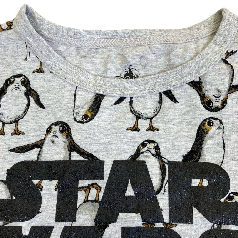 Disney Store Star Wars Womens Gray Porg Print Two Piece Pajama Set Long Sleeve M - Picture 4 of 16